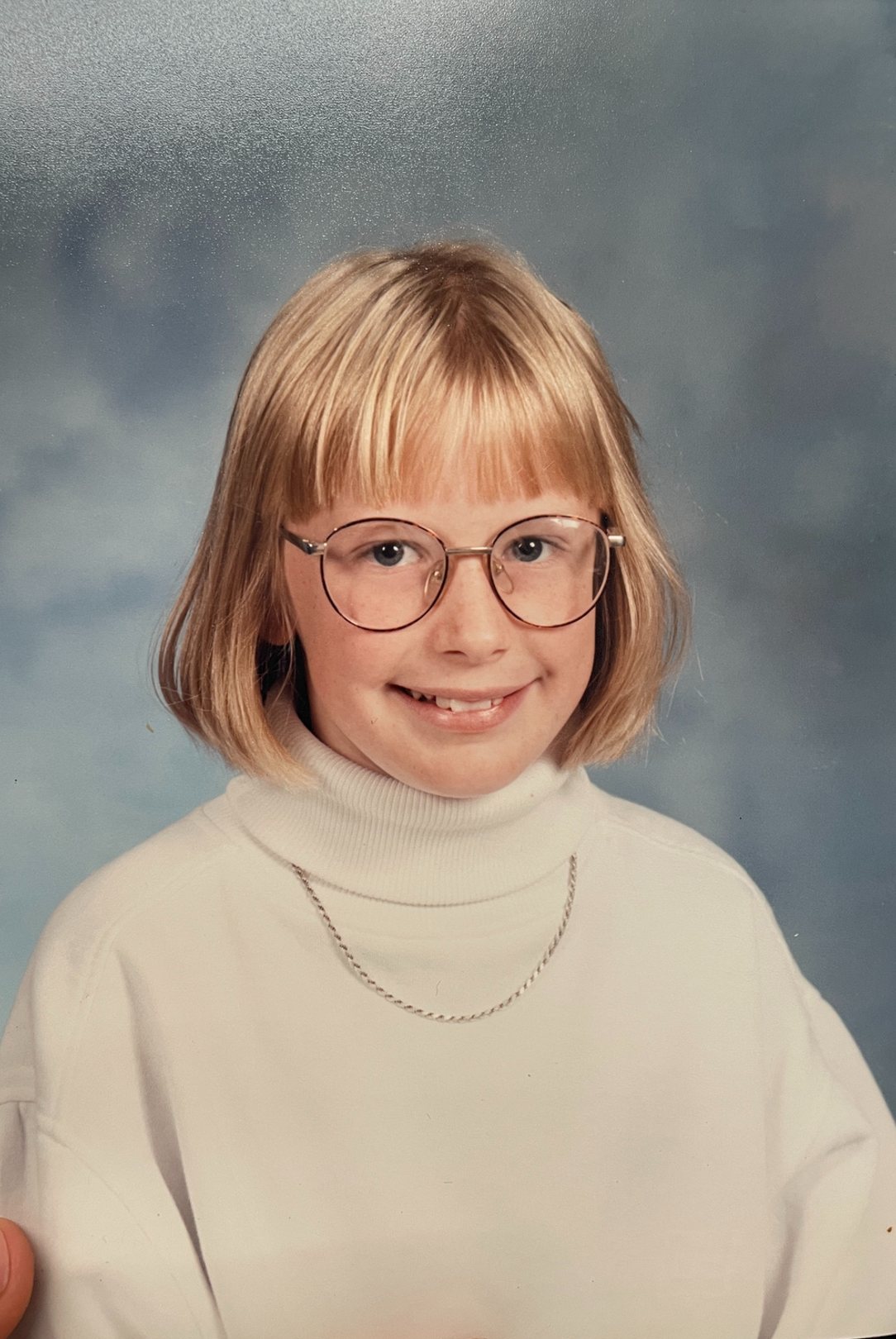 Bridget Hilton as a kid in her school photo